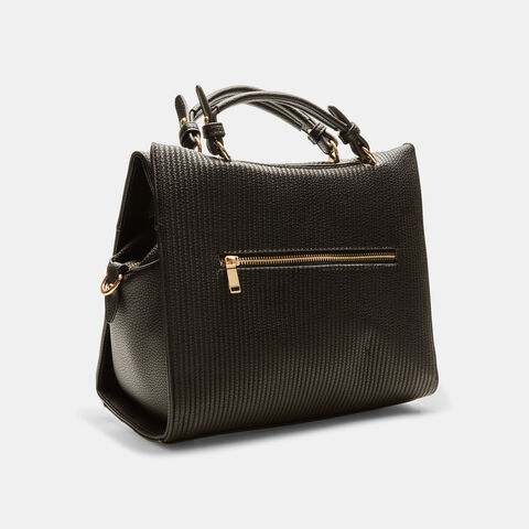 Bolso bowling de mujer efecto piel, Negro Opaco Bolso bowling de mujer efecto piel, Negro Opaco